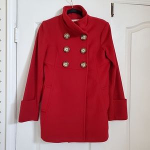 Michael Kors Double Breasted Vintage Red Coat